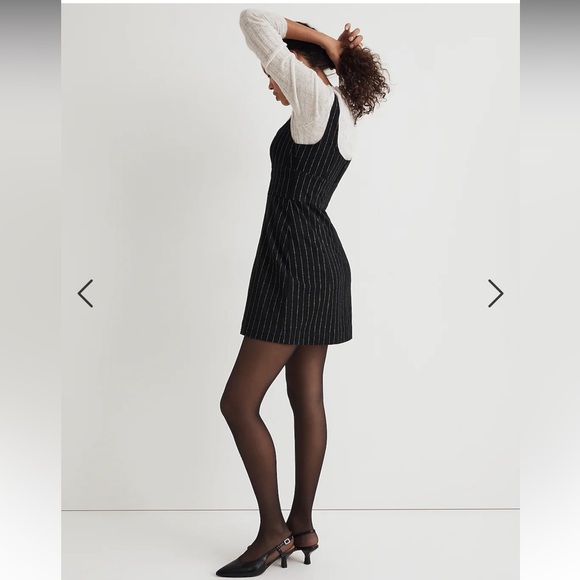 Madewell Wool-Blend Mini Dress in Pinstripe - Picture 2 of 6